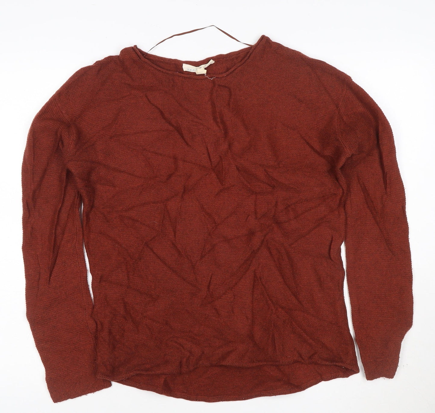 Seasalt Cornwall Women’s Brown Wool Knit Jumper Size 14