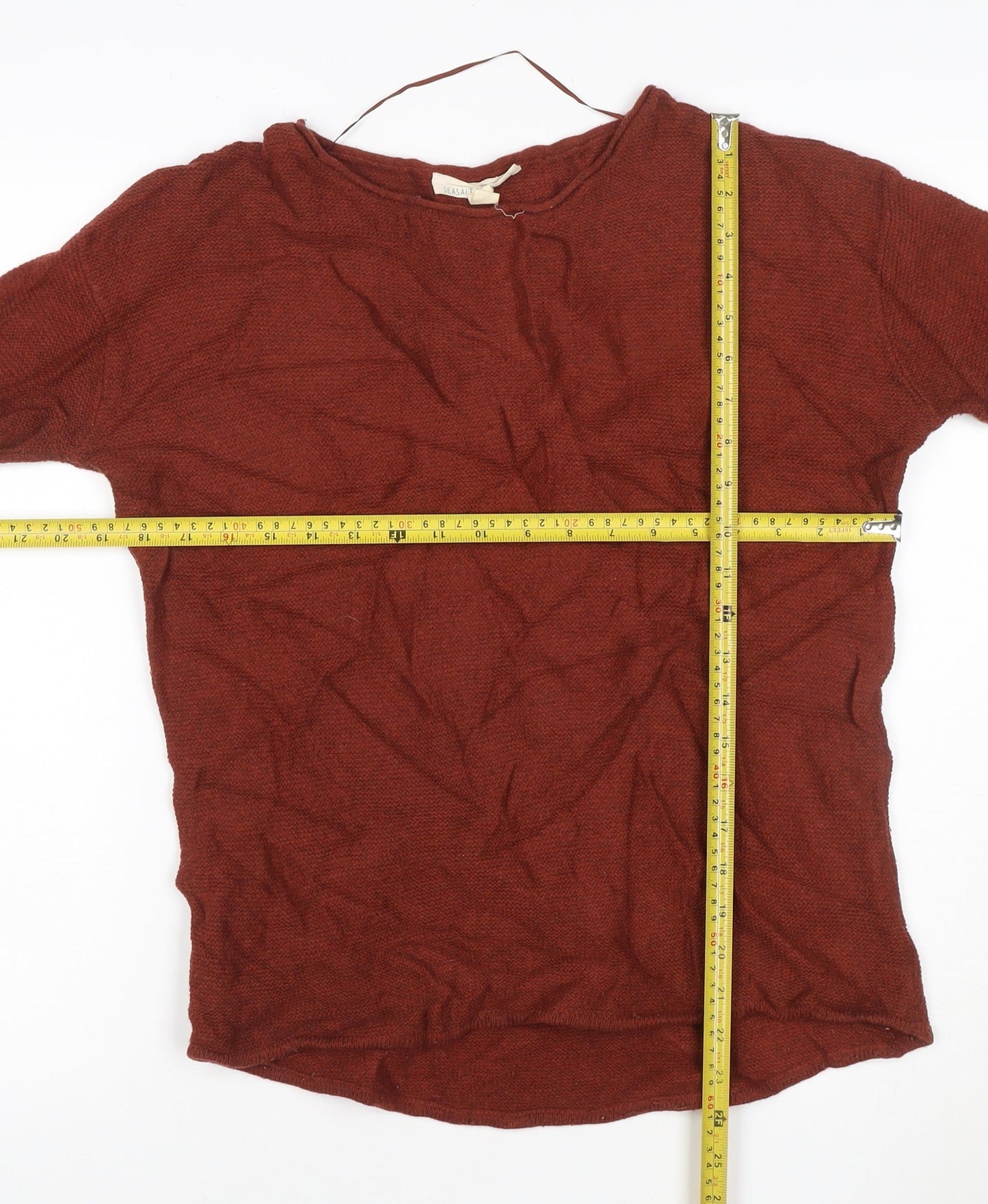 Seasalt Cornwall Women’s Brown Wool Knit Jumper Size 14