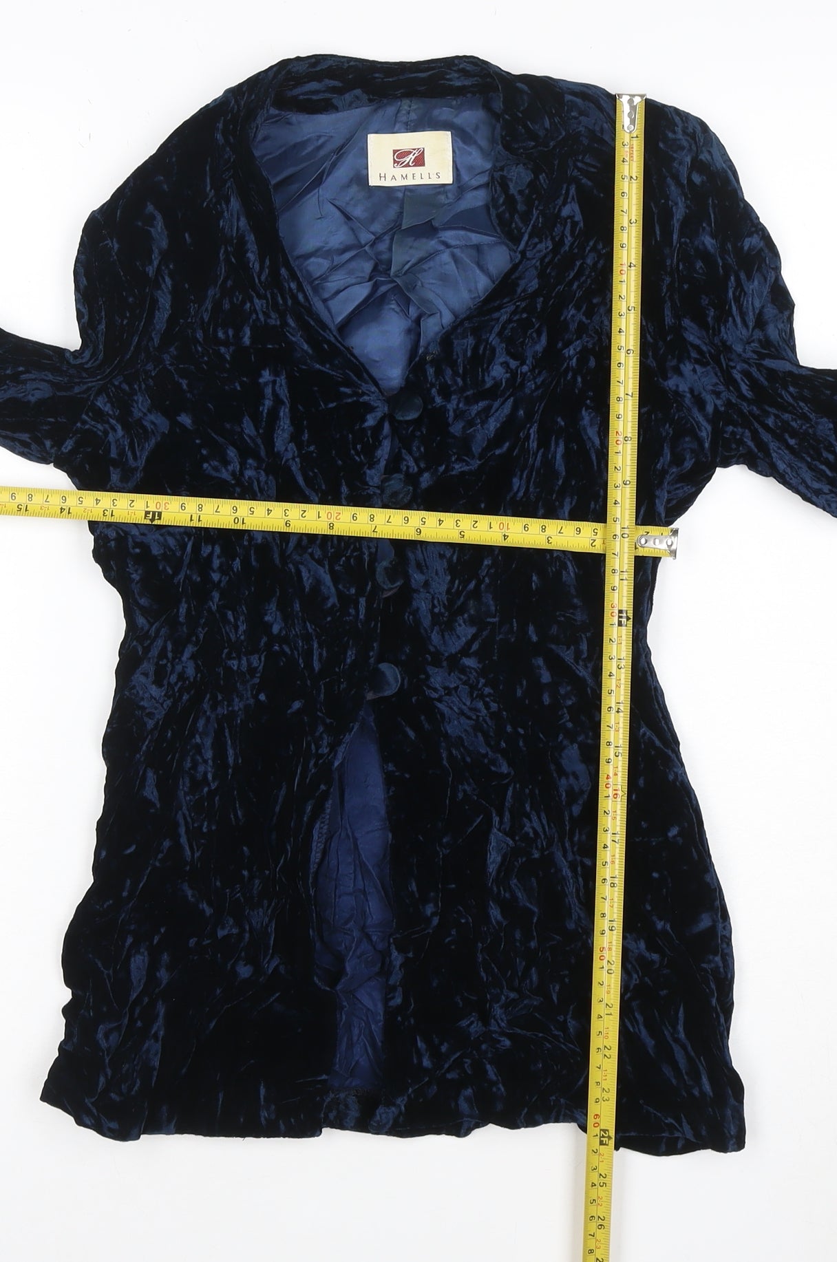 Hamells Women's Blue Velvet Shawl Collar Suit Jacket Size 8