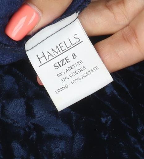 Hamells Women's Blue Velvet Shawl Collar Suit Jacket Size 8