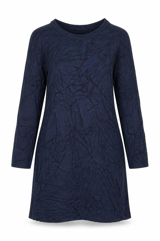 FatFace Women Blue Size 12 Knit Shift Dress Long Sleeve