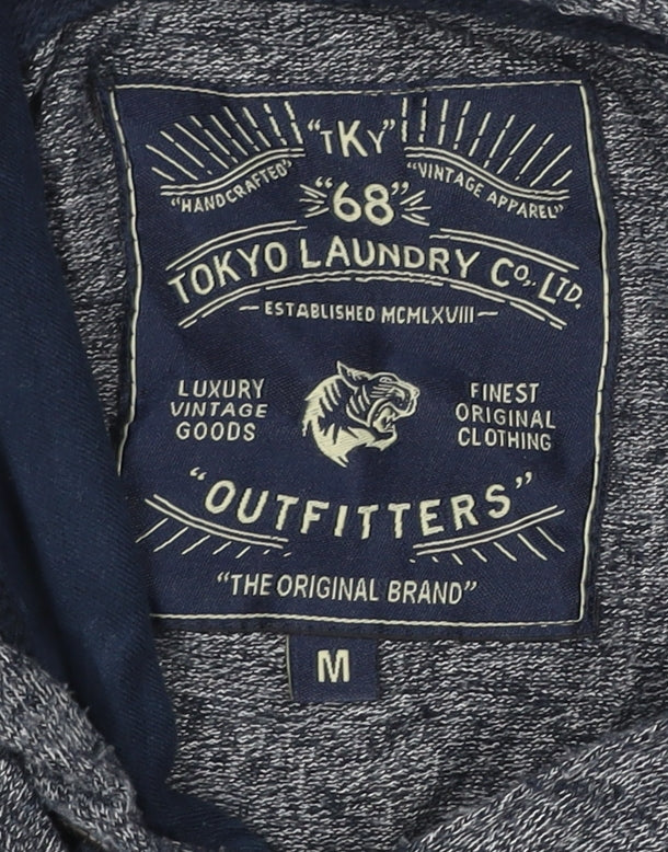 Tokyo Laundry Men's Blue Pullover Hoodie Size M Hooded Sweatshirt