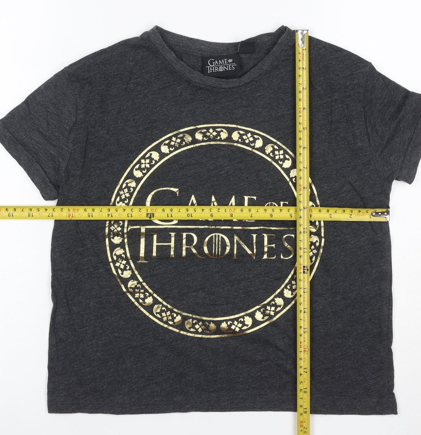 Game of Thrones Women's Grey Cotton Blend Short Sleeve T-Shirt Size 10