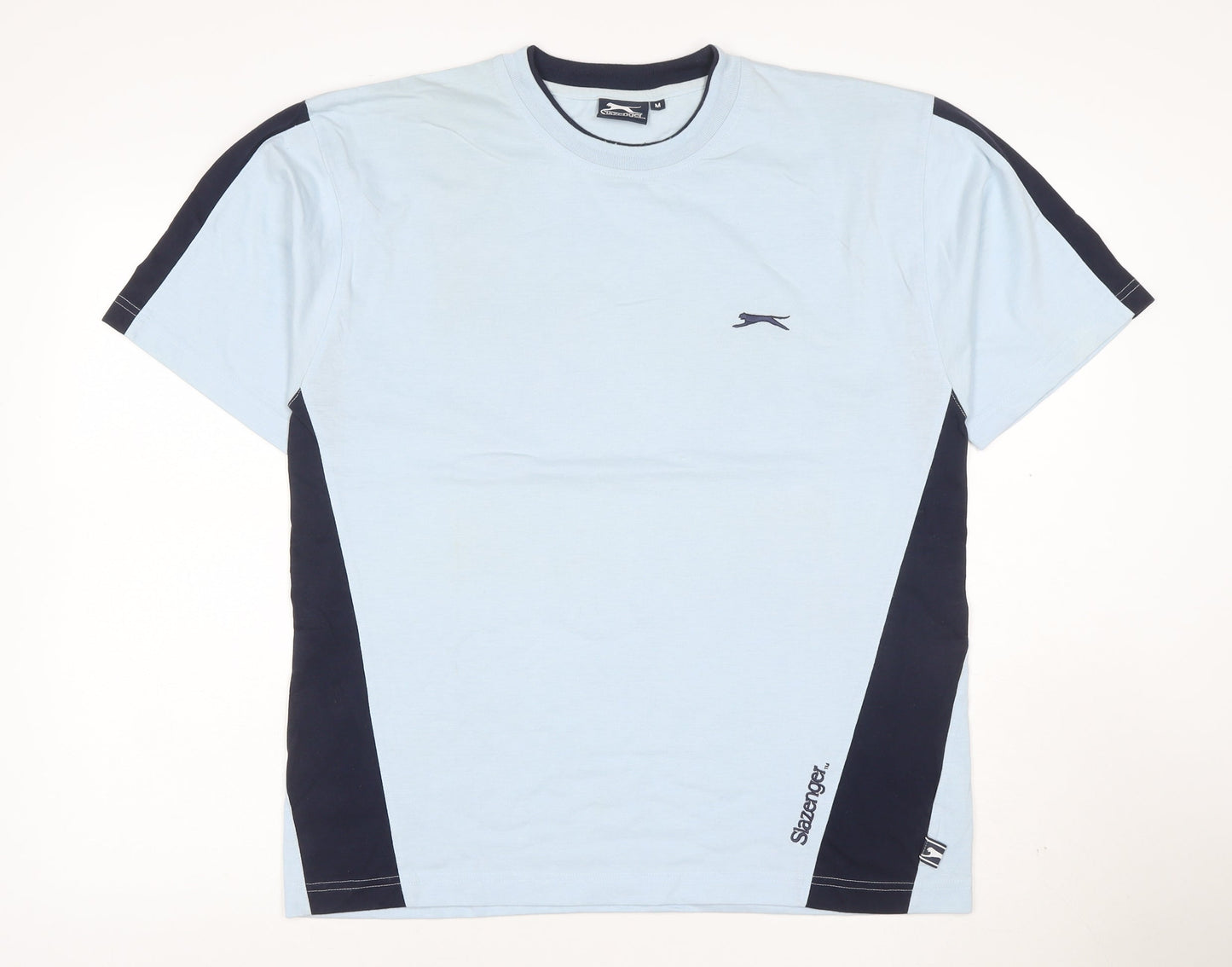 Slazenger Men's Blue Colourblock Crew Neck Short Sleeve T-Shirt M