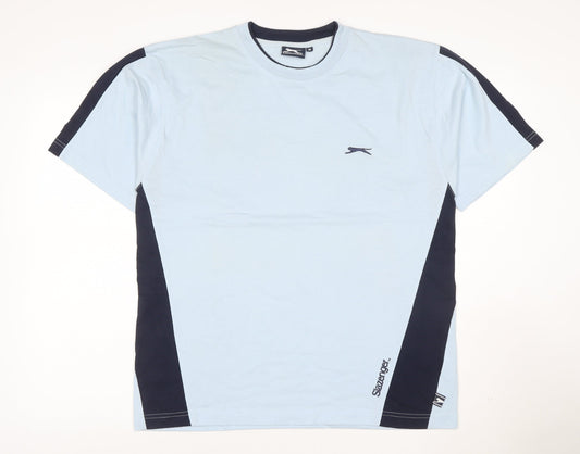 Slazenger Men's Blue Colourblock Crew Neck Short Sleeve T-Shirt M