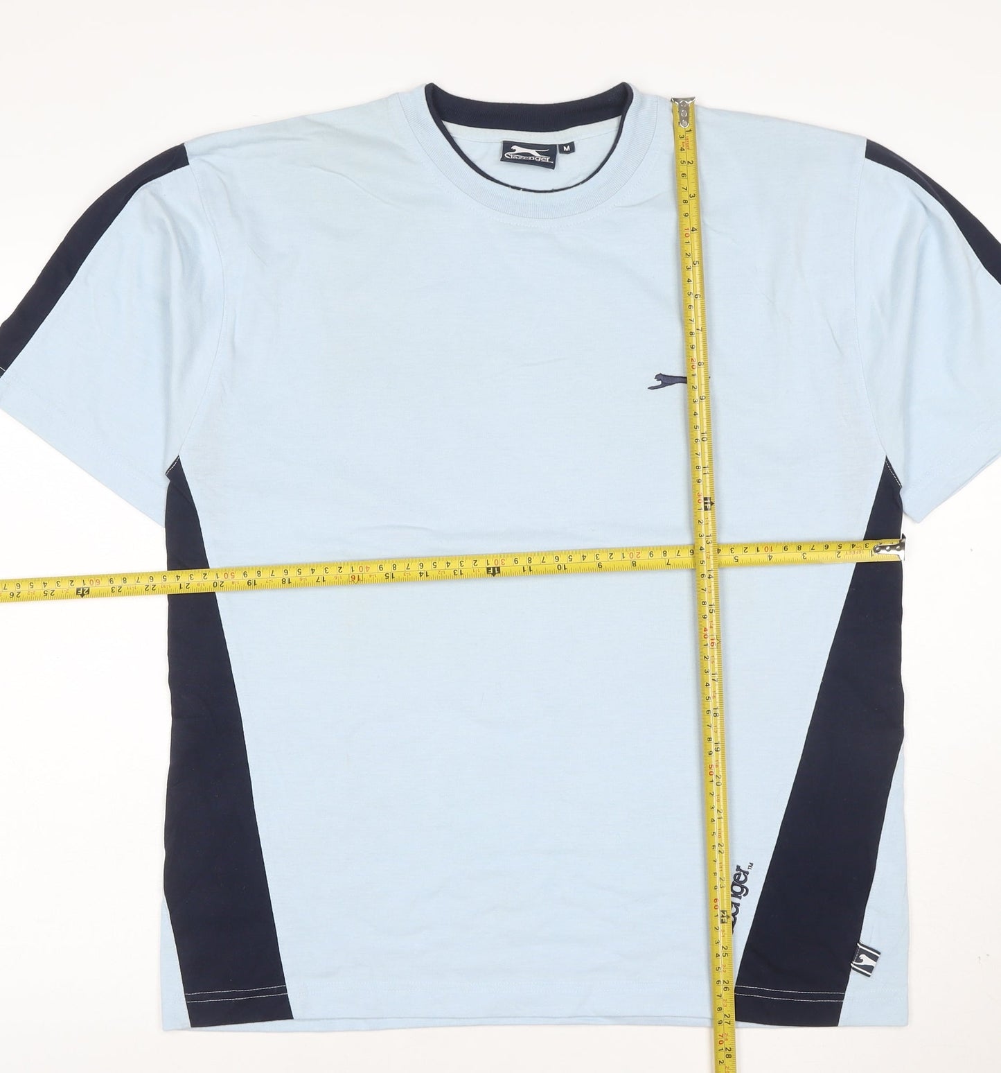 Slazenger Men's Blue Colourblock Crew Neck Short Sleeve T-Shirt M