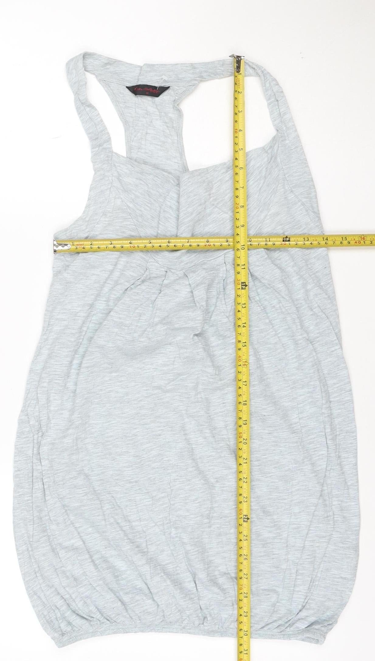 Miss Selfridge Women's Grey Racerback Tank Top Size 10