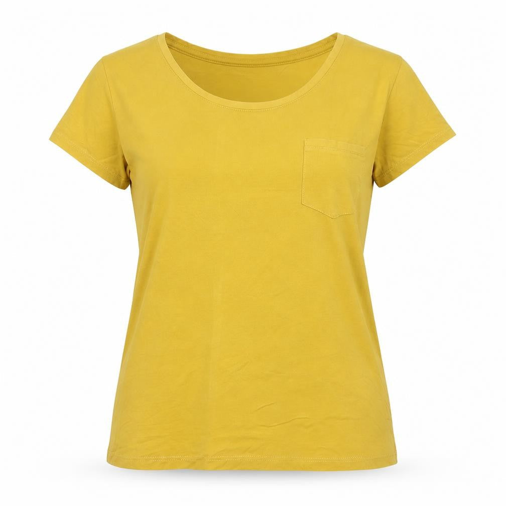 Soaked In Luxury Women's Yellow Short Sleeve Basic Modal T-Shirt M