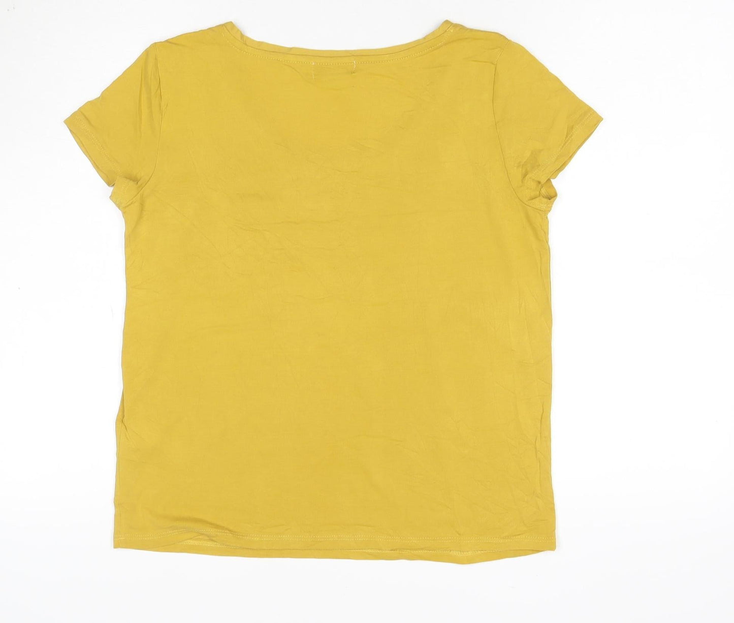 Soaked In Luxury Women's Yellow Short Sleeve Basic Modal T-Shirt M
