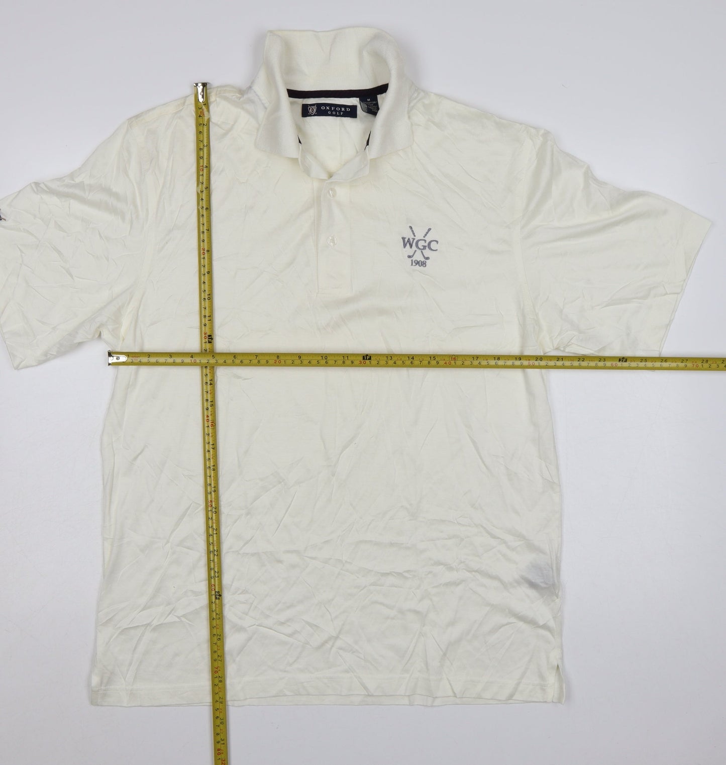 Oxford Golf Men's Ivory Cotton Polo Shirt M Regular Fit