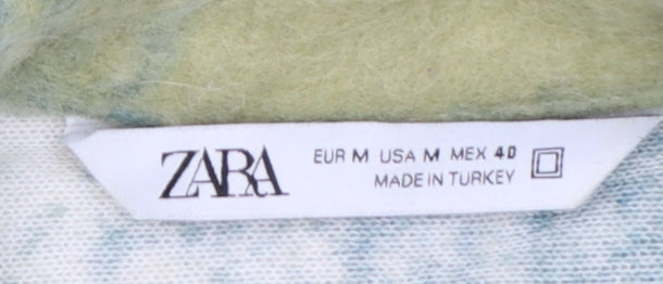 Zara Women Green Check Wool Blend Shacket Jacket M