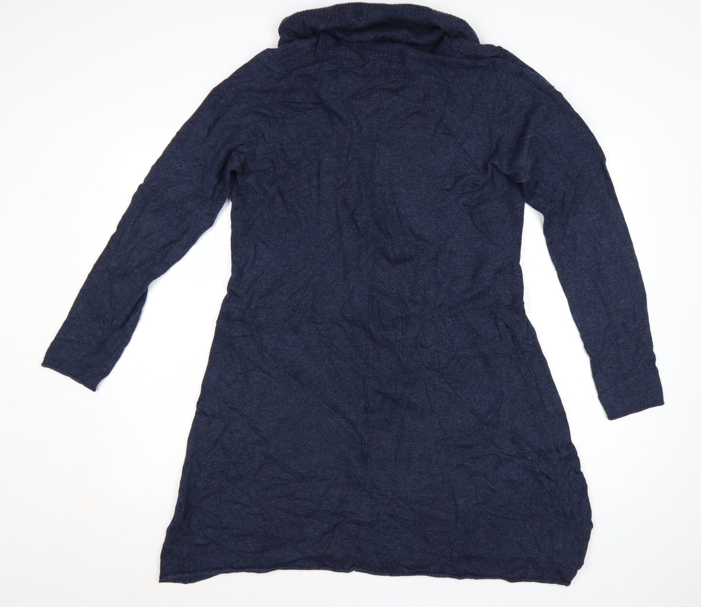 White Stuff Women’s Blue Long Sleeve Jumper Dress Size 16 Knit Cowl Neck