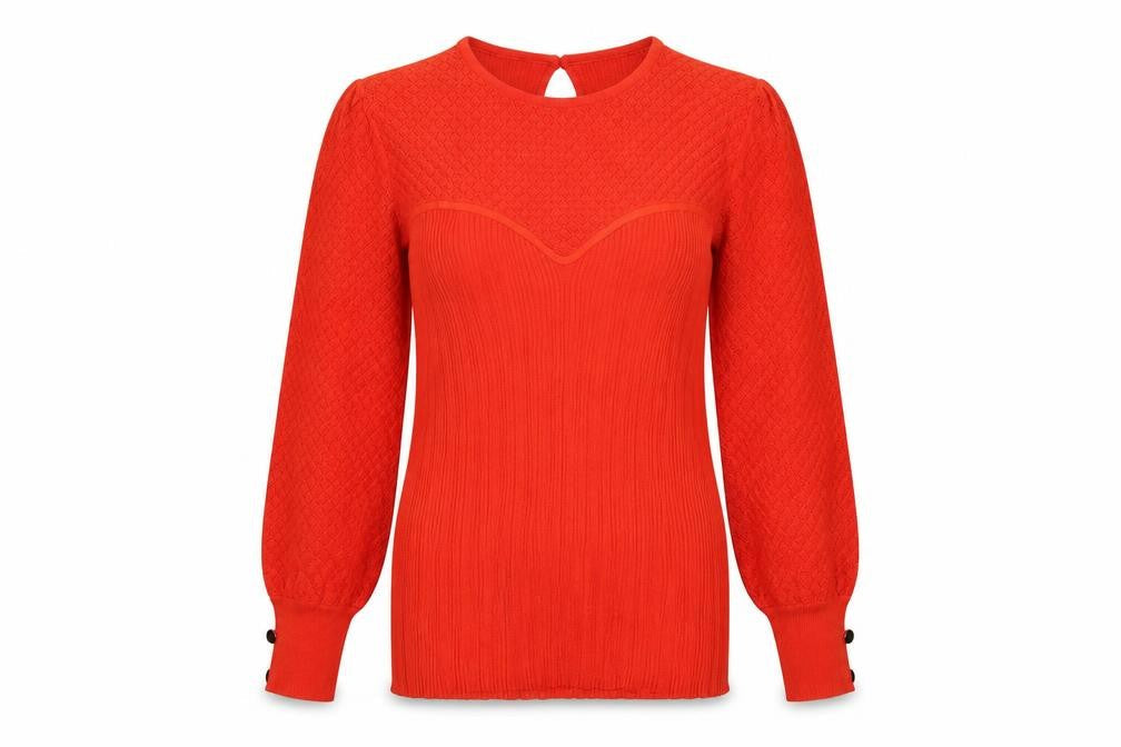 Lipsy Women Red Knit Long Sleeve Pullover Jumper Size 14