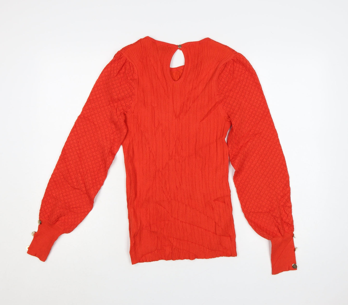 Lipsy Women Red Knit Long Sleeve Pullover Jumper Size 14