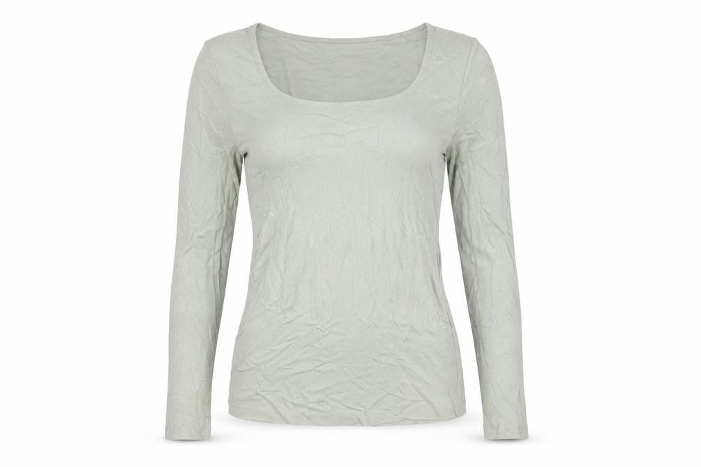 Marks and Spencer Women Green Long Sleeve Cotton T-Shirt Size 10