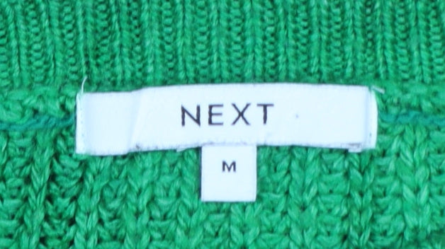 Next Womens Green Rainbow Knit Chunky Pullover Jumper Size M