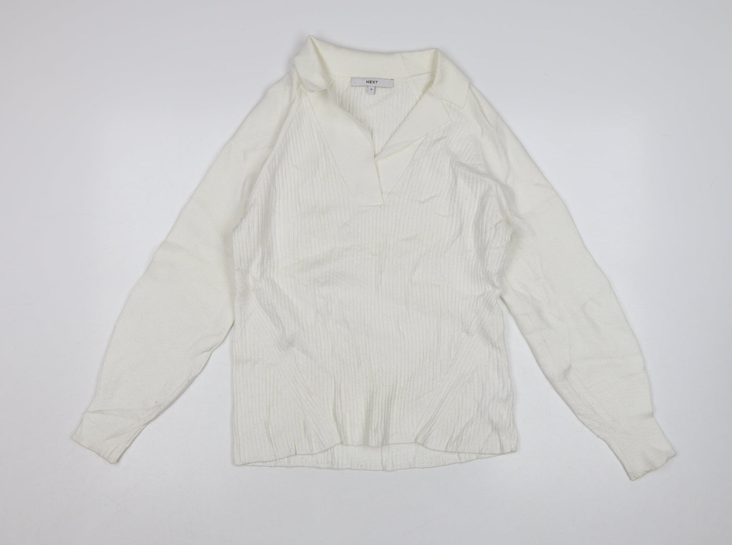 NEXT Women’s Ivory Collared Knit Pullover Jumper Size 14