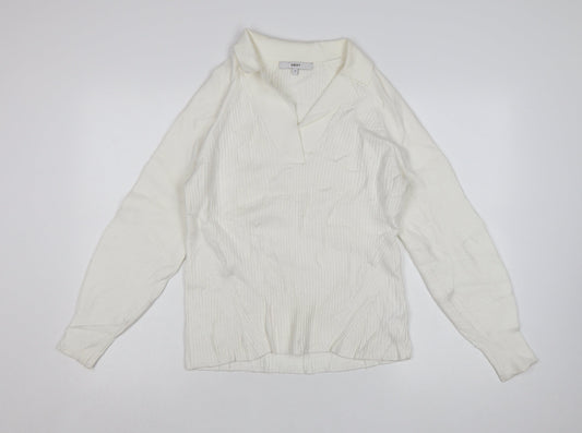NEXT Women’s Ivory Collared Knit Pullover Jumper Size 14