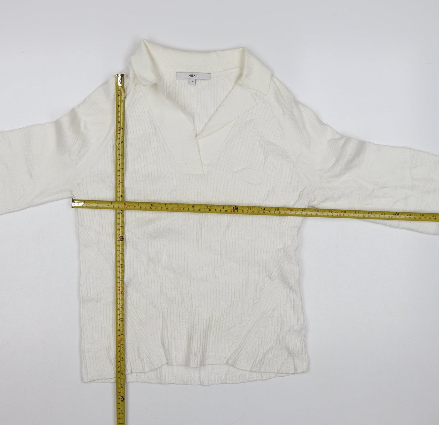NEXT Women’s Ivory Collared Knit Pullover Jumper Size 14