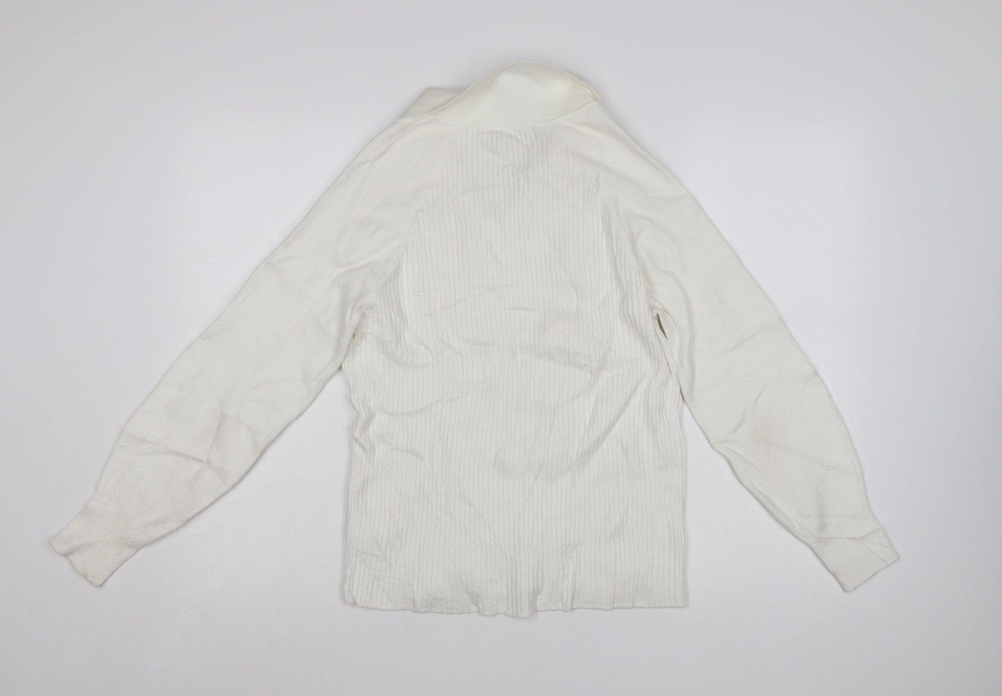 NEXT Women’s Ivory Collared Knit Pullover Jumper Size 14
