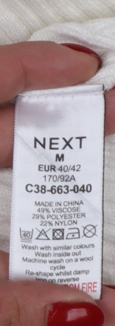NEXT Women’s Ivory Collared Knit Pullover Jumper Size 14