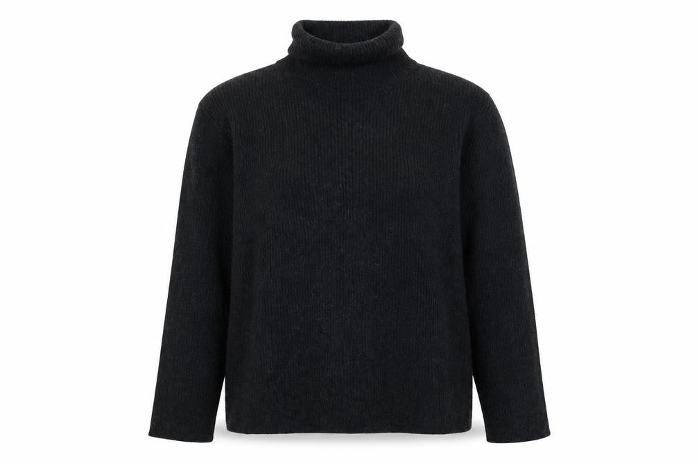 Laura Ashley Womens Black Wool Roll Neck Jumper Size L
