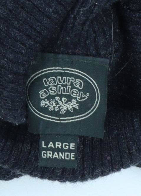 Laura Ashley Womens Black Wool Roll Neck Jumper Size L