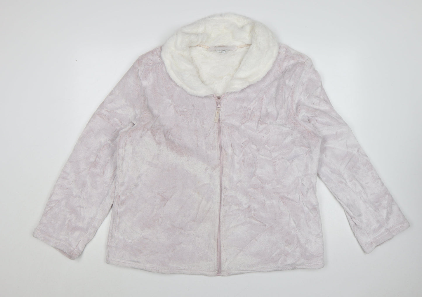 Debenhams Women Pink Fleece Zip Robe Plus Size 20-22