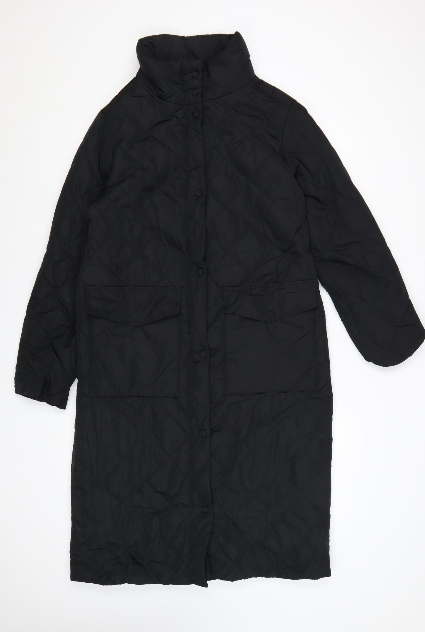 Marks and Spencer Women's Black Quilted Long Coat Size 10