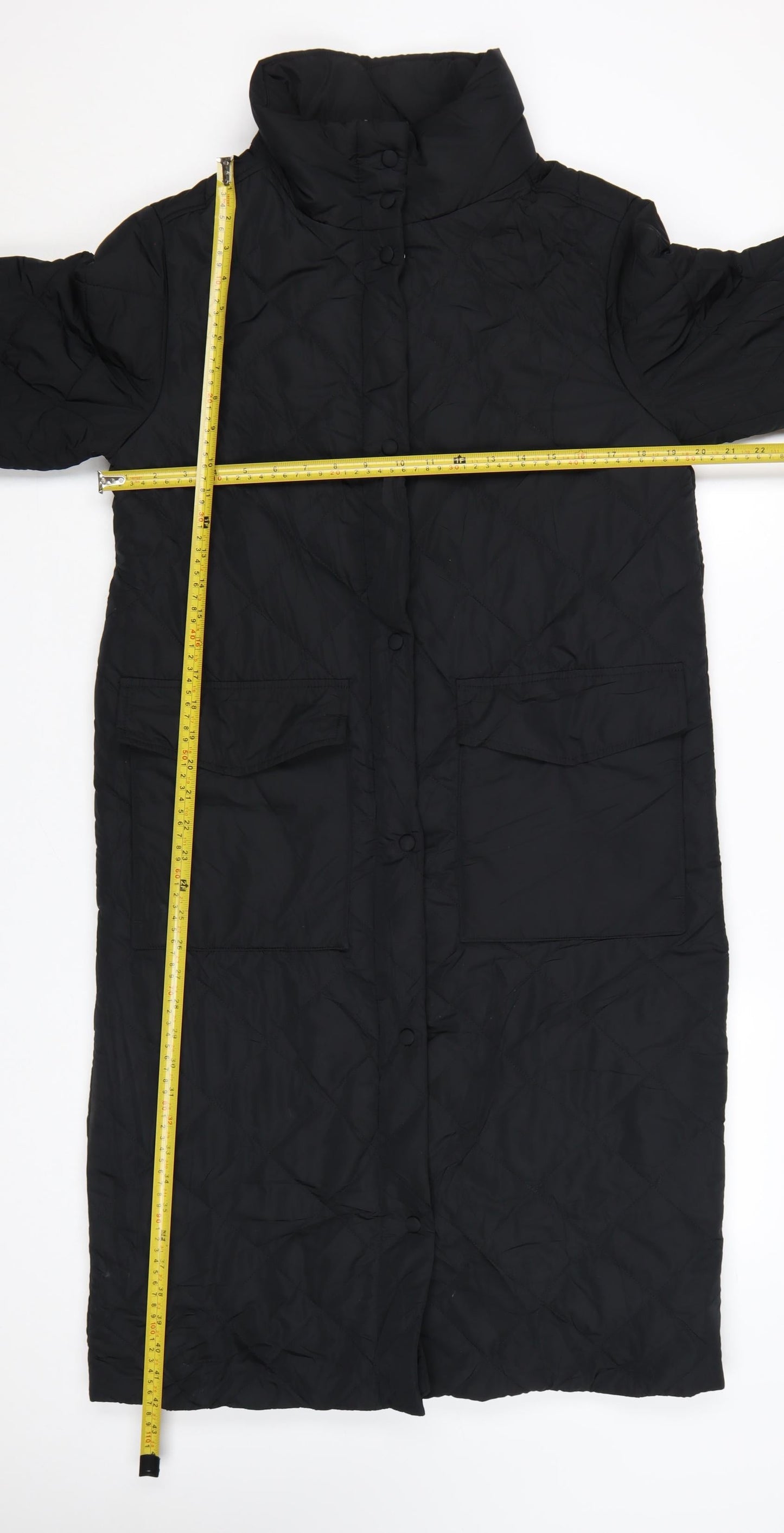 Marks and Spencer Women's Black Quilted Long Coat Size 10