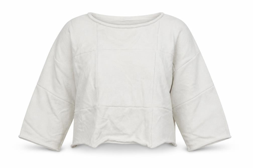 Zara Women Ivory Knit Relaxed Fit Cropped Pullover Jumper Size S