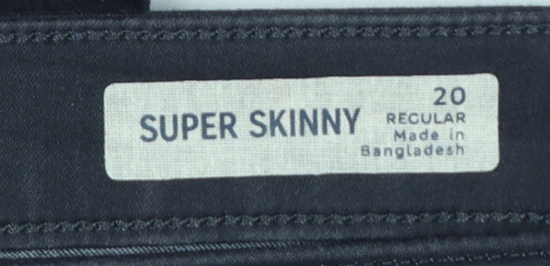 Marks and Spencer Women Black Super Skinny Stretch Jeans Size 20 Regular