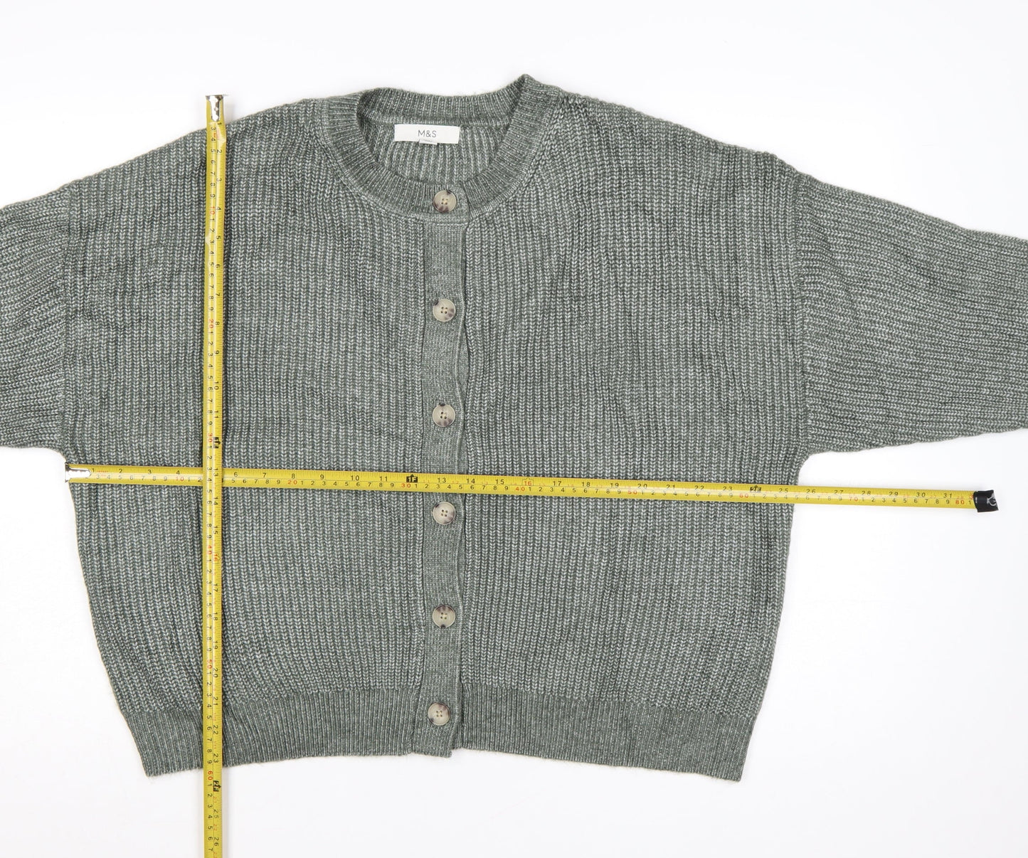 Marks and Spencer Women’s Grey XL Chunky Knit Cardigan