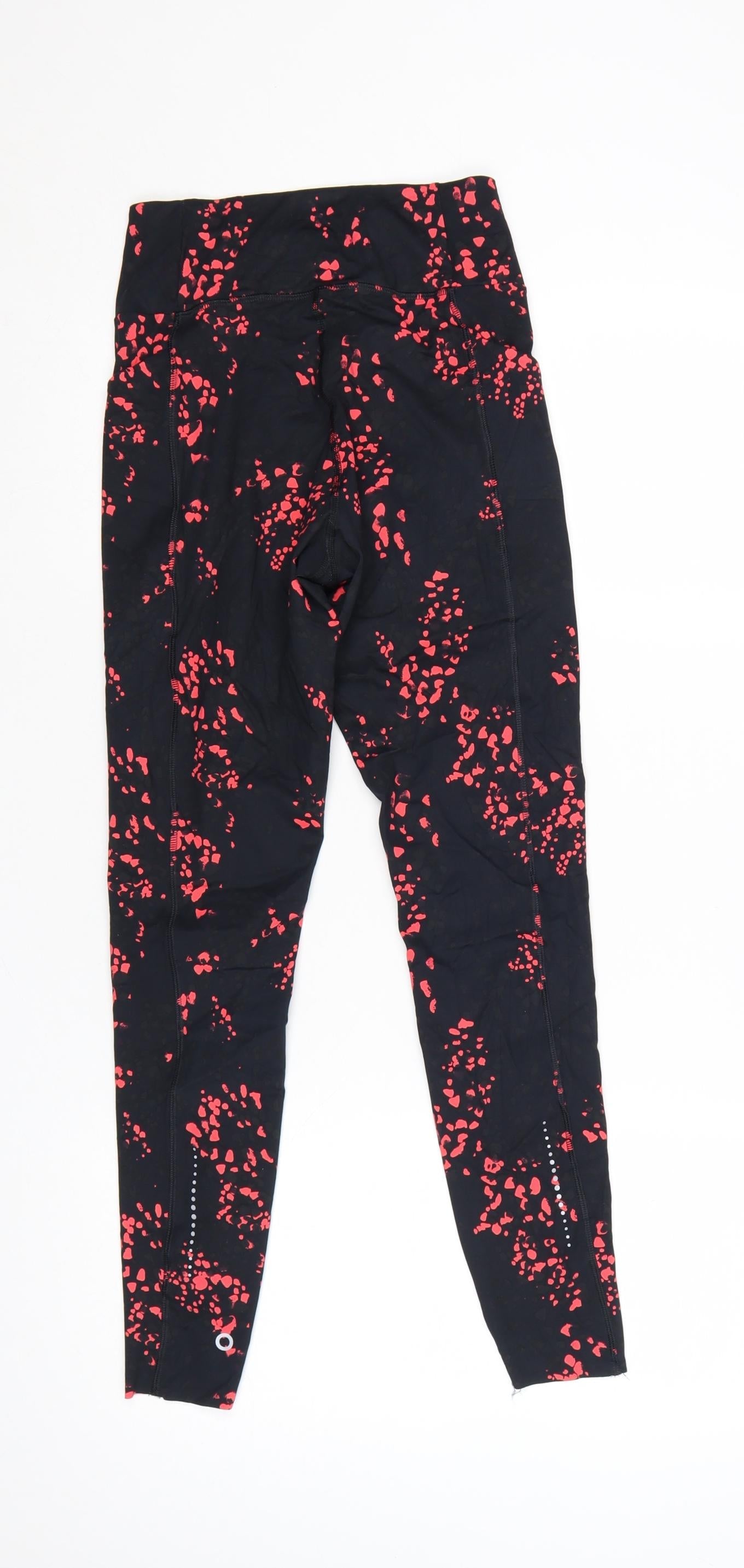 Marks and Spencer Good Move Women's Black Red Print Active Leggings Size 8