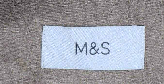 Marks and Spencer Women Beige Fleece Mid-Length Overcoat Size 14