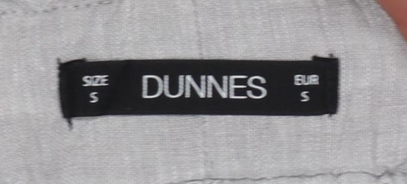 Dunnes Women Grey Linen Blend Drawstring Casual Shorts Size S