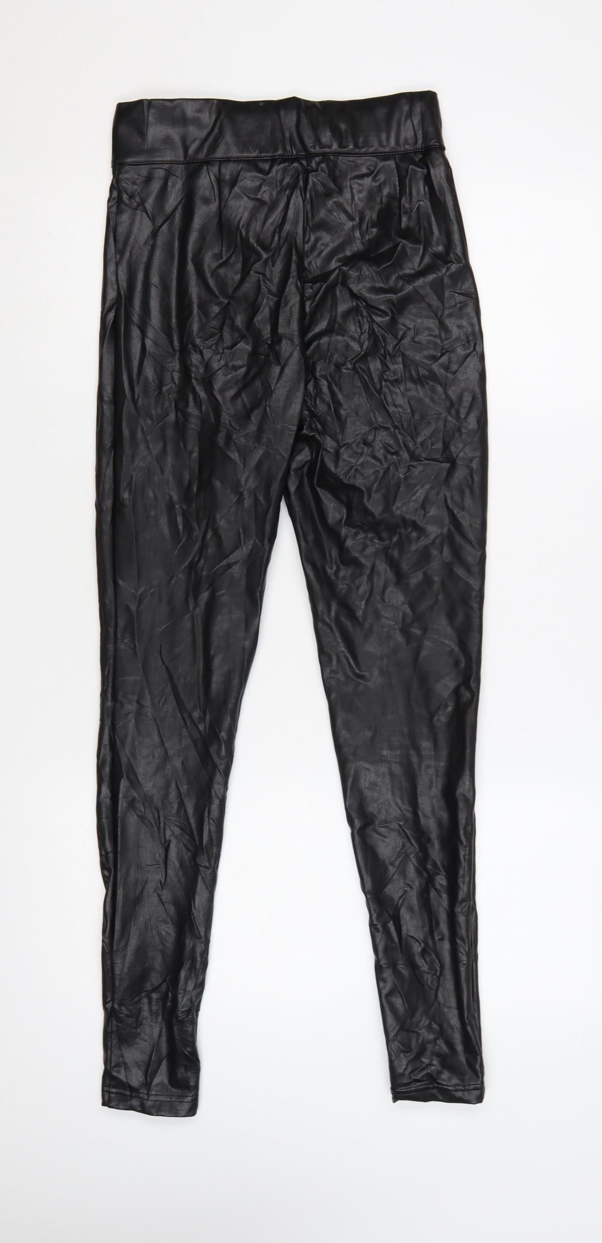 Marks & Spencer Women's Black Faux Leather High Rise Leggings Size 8