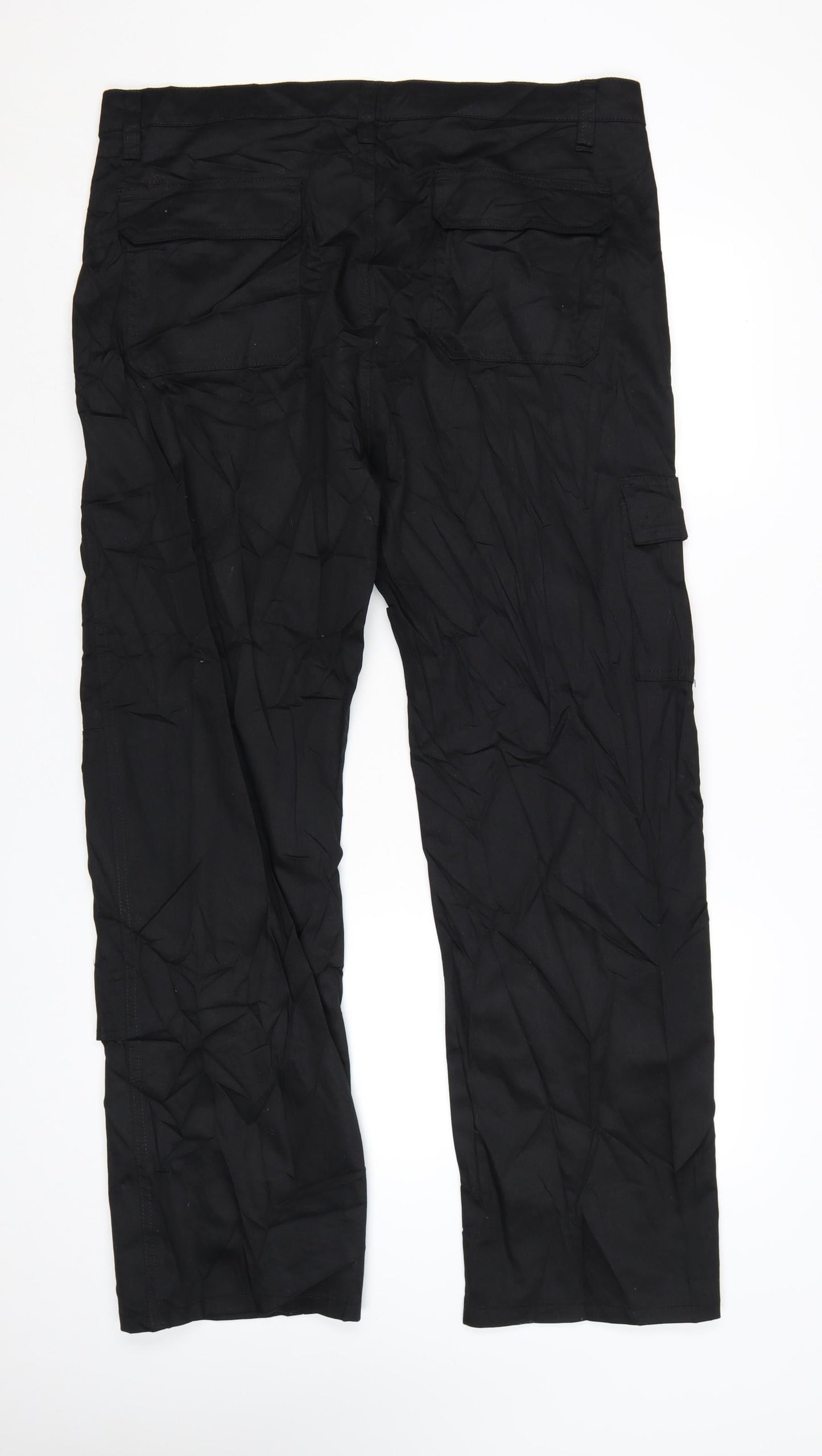 Iron Mountain Workwear Black Mens 38R Cargo Trousers Polyester Cotton