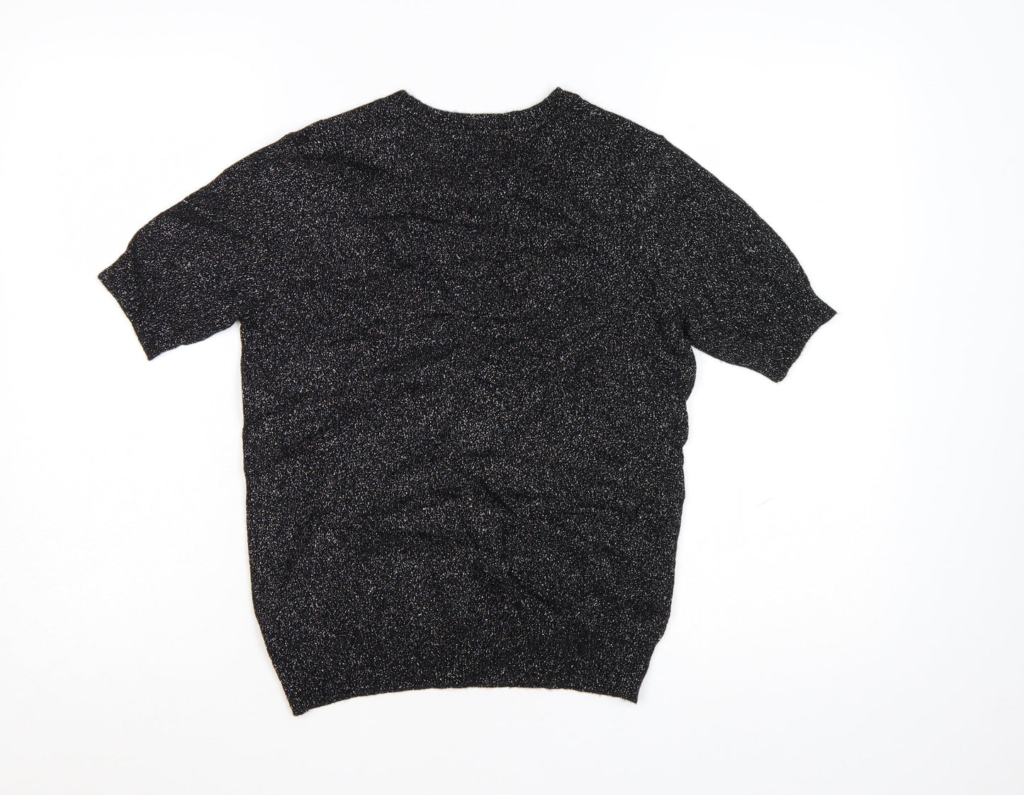 Marks and Spencer Autograph Women's Black Cashmere Blend Short Sleeve Jumper S