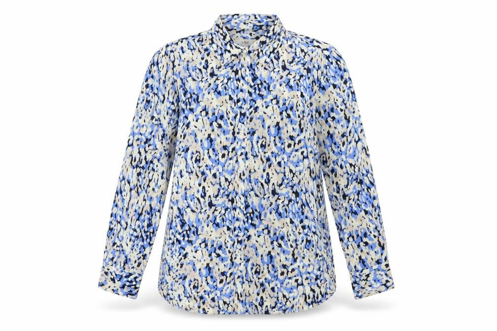 Marks & Spencer Women’s Blue Animal Print Button-Up Blouse Size 12