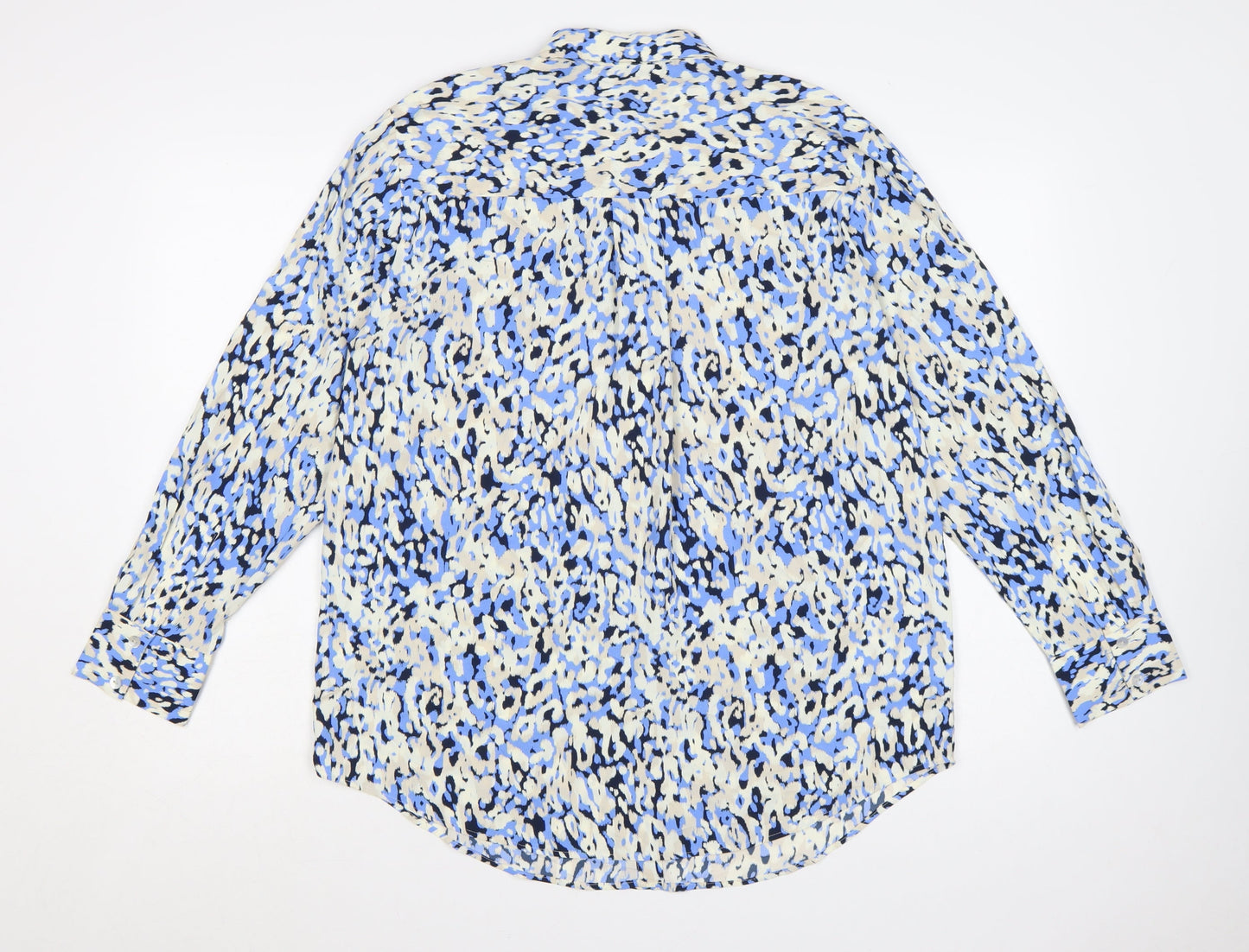 Marks and Spencer Women’s Blue Animal Print Button-Up Blouse Size 12