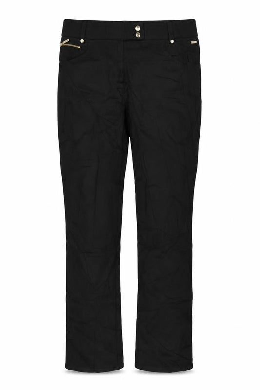 Marks and Spencer Per Una Women's Black Slim Straight Trousers Size 12 Long