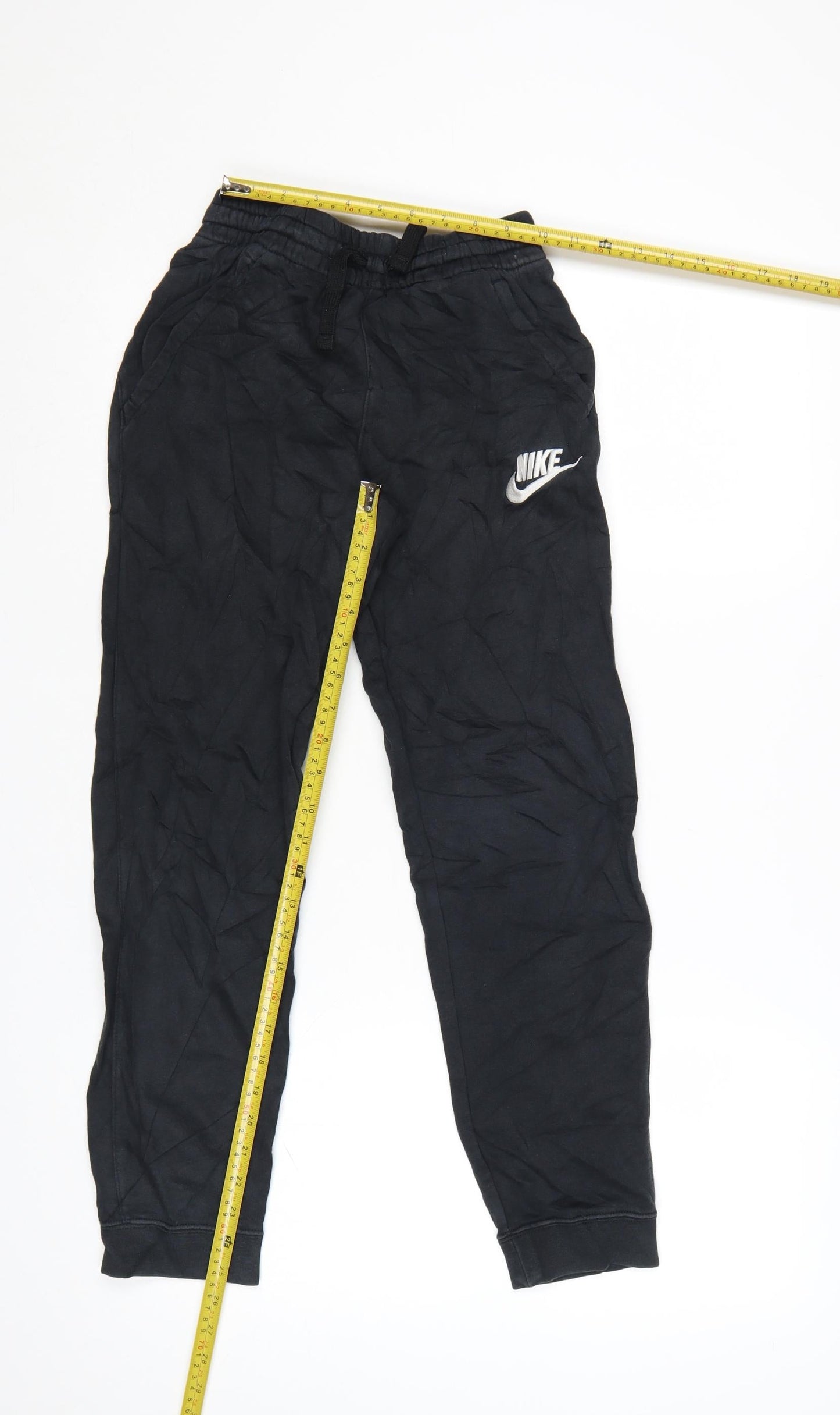 Nike Boys Black Jogger Trousers L 147-158cm Cotton Blend Sweatpants