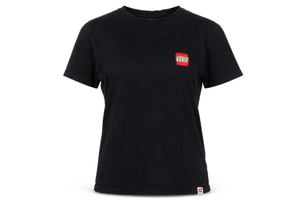 Pull&Bear Women Black LEGO Short Sleeve Cotton T-Shirt XS