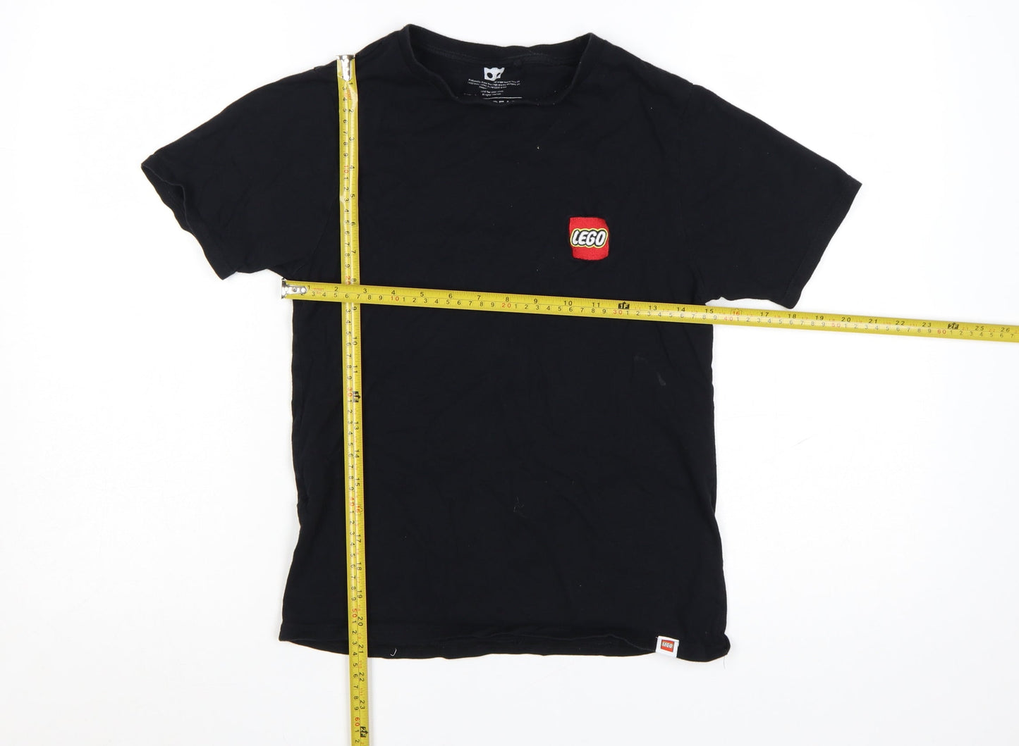 Pull&Bear Women Black LEGO Short Sleeve Cotton T-Shirt XS