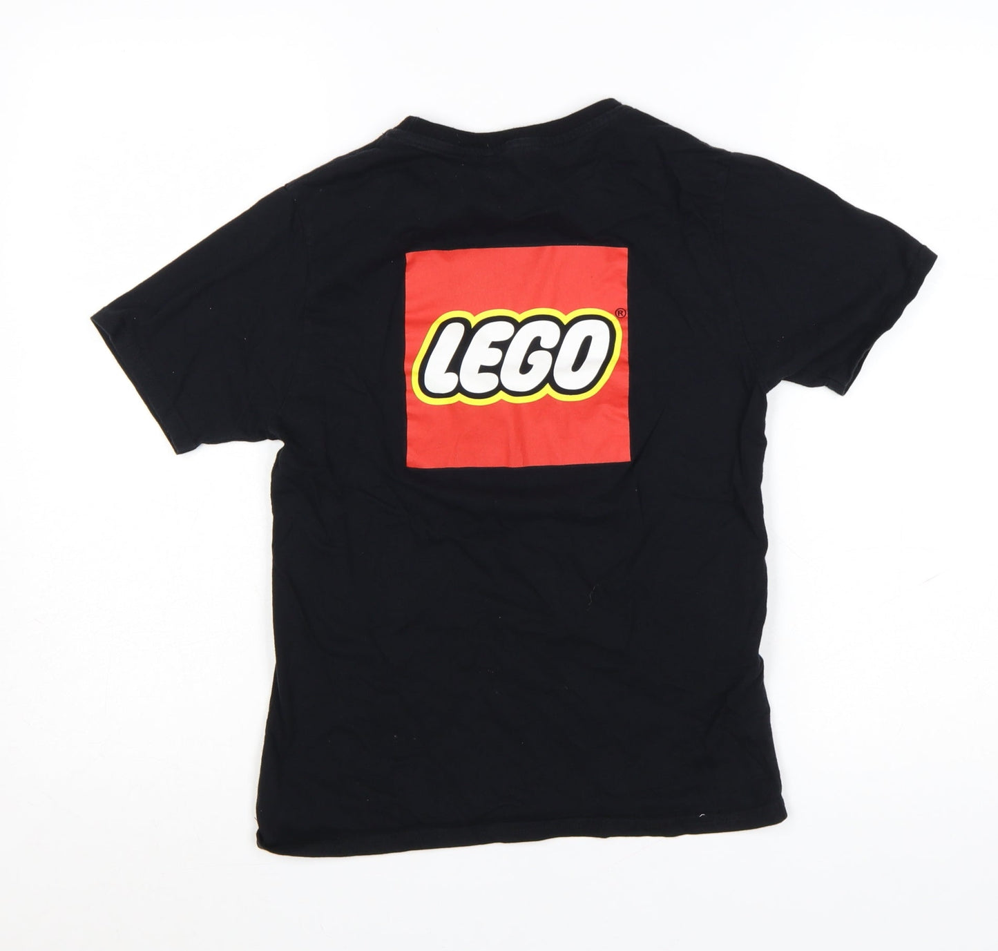 Pull&Bear Women Black LEGO Short Sleeve Cotton T-Shirt XS