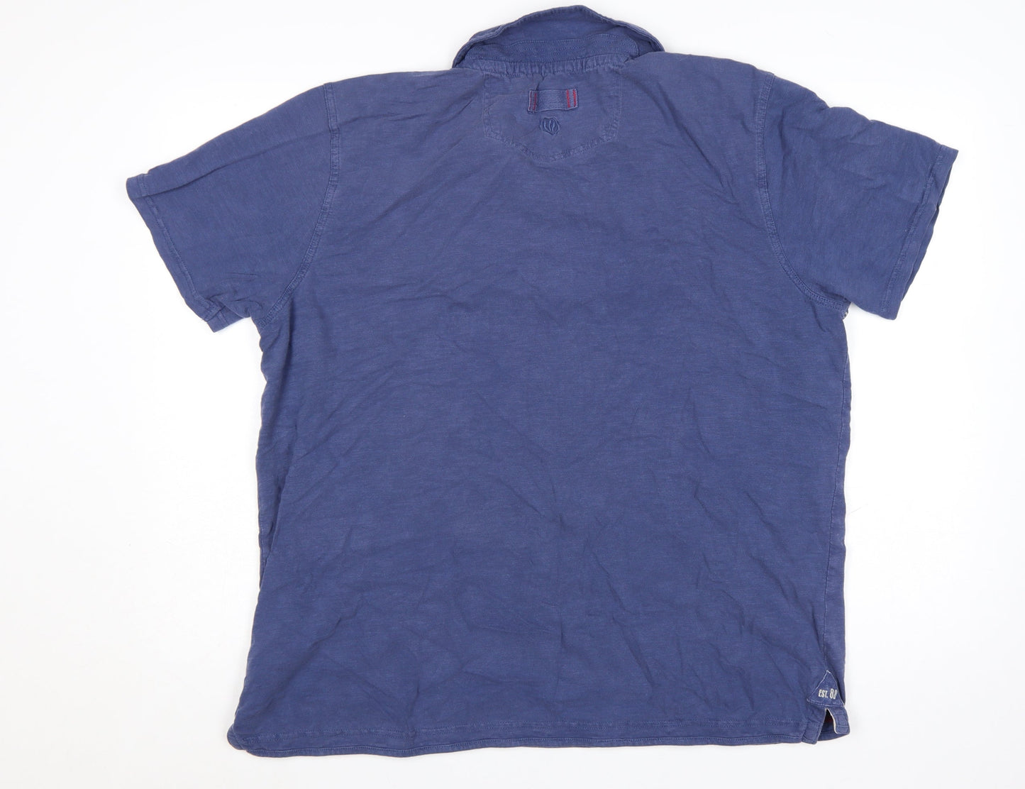 FatFace Men’s Blue XL Cotton Surf Graphic Polo Shirt