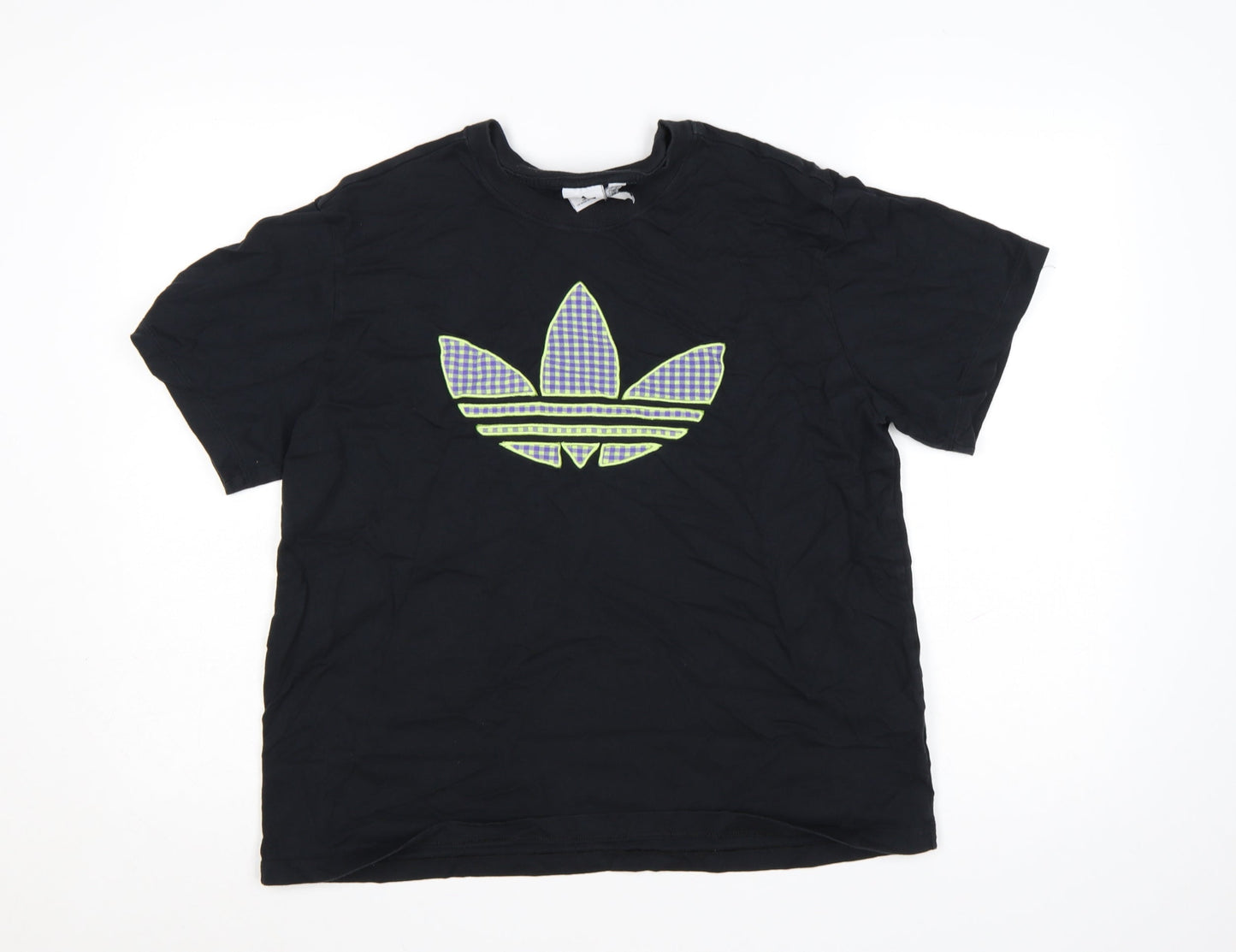 adidas Women’s Black XL Relaxed Fit Logo Cotton T-Shirt