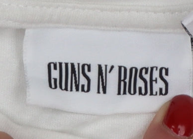 Atmosphere Womens White Guns N' Roses Band T-Shirt Size 16 Cotton