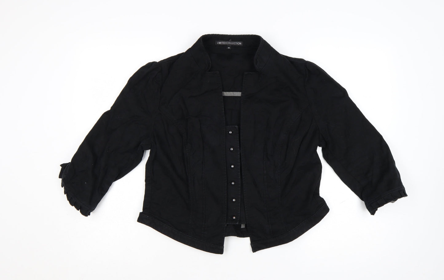 Marks and Spencer Women’s Black Cotton Jacket Size 18 Classic Style
